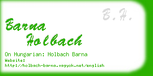 barna holbach business card